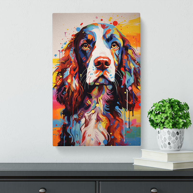English Springer Spaniel Futurism - Wrapped Canvas, 50cm H x 35cm W x 3cm D