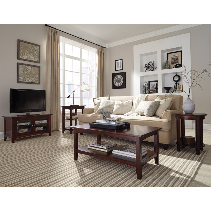Ratcliff 42" Wide Cottage Beach House Design Coffee Table With 1 Open Shelf, Espresso
