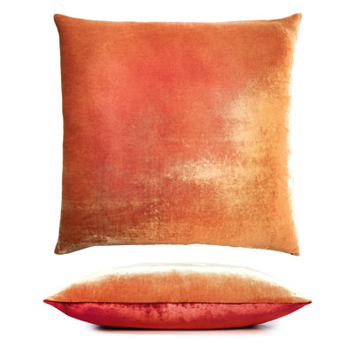 Two Tone Ombre Square Velvet Pillow Cover & Insert