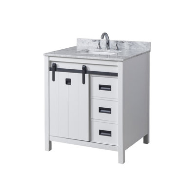 32'' Single Bathroom Vanity with Marble Top