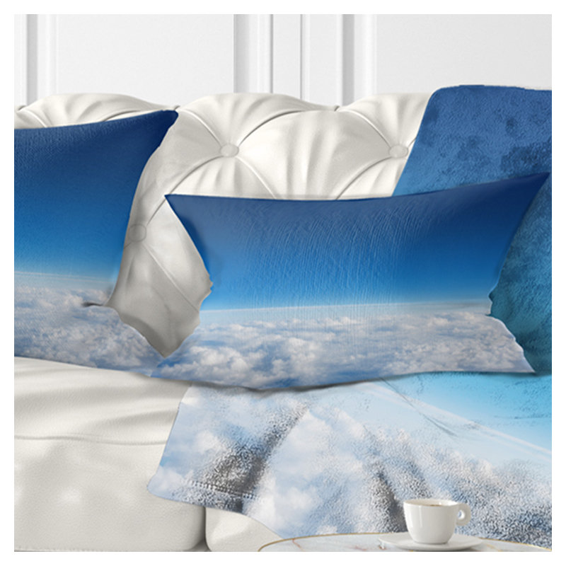 Nuage gonflé au-dessus de la vue - coussin à imprimé paysage, Rectangulaire, 12 po x 20 po