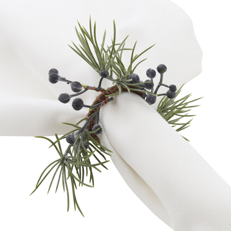 Rond de serviette pin et baies de Noël