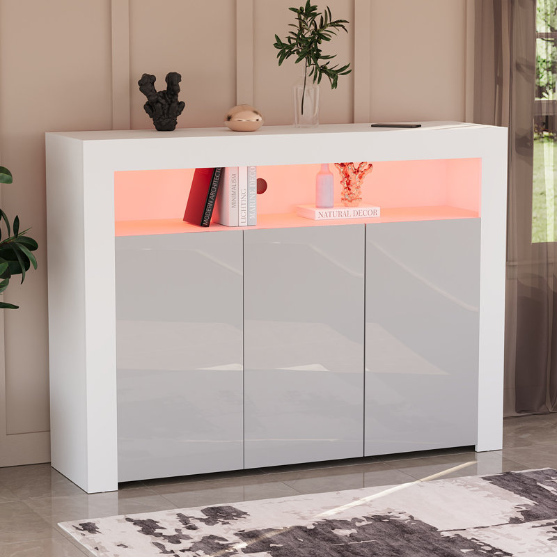 Muskoka 130cm Sideboard, White/Grey