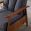 Fauteuil inclinable avec revêtement en lin gris foncé et pieds réglables pour un revêtement en mousse haute densité