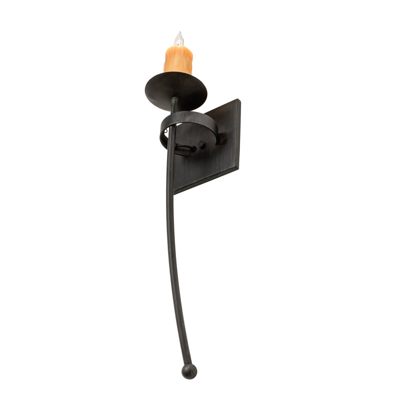 Bechar 1 - Light Candle Wall Light, Antique Iron