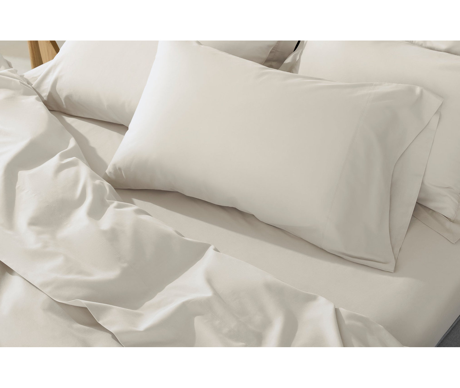 Cloud Soft Sateen Organic Pillowcase, King Pillowcase, Stone