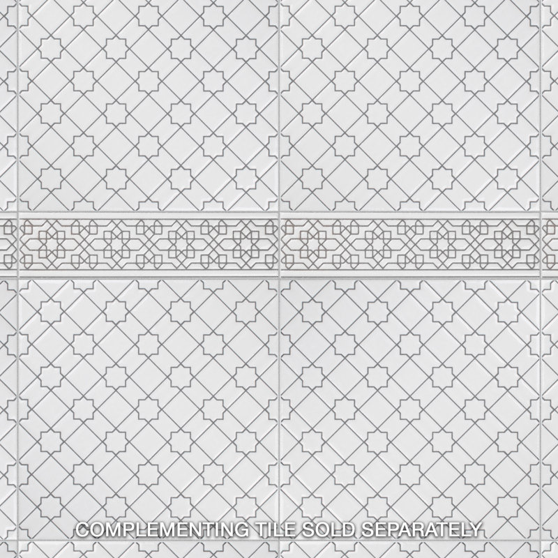 Sevillano 8" x 2" Ceramic Listello Tile Trim in White