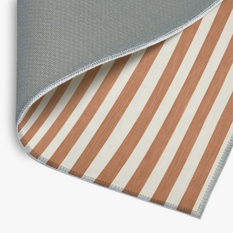 Tapis intérieur / extérieur beige HorizontalStripes, Rectangulaire 8 pi x 10 pi