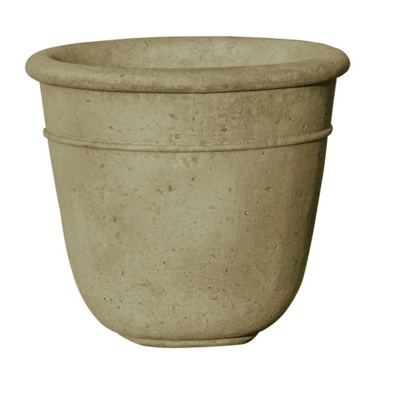 Pot à fleurs en pierre Carema, Mousse anglaise, H 13,75 po x l 16 po x P 16 po