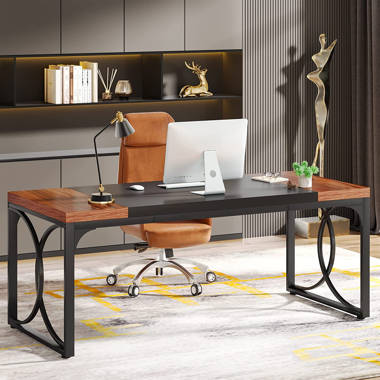 Cadynce 70.86'' Extra Long Executive Computer Desk with Curved Design Ebern Designs