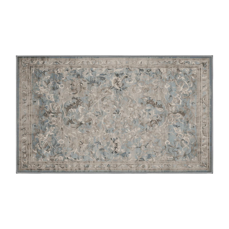 Machine Washable Gray Area Rug, Rectangle 8' x 12'