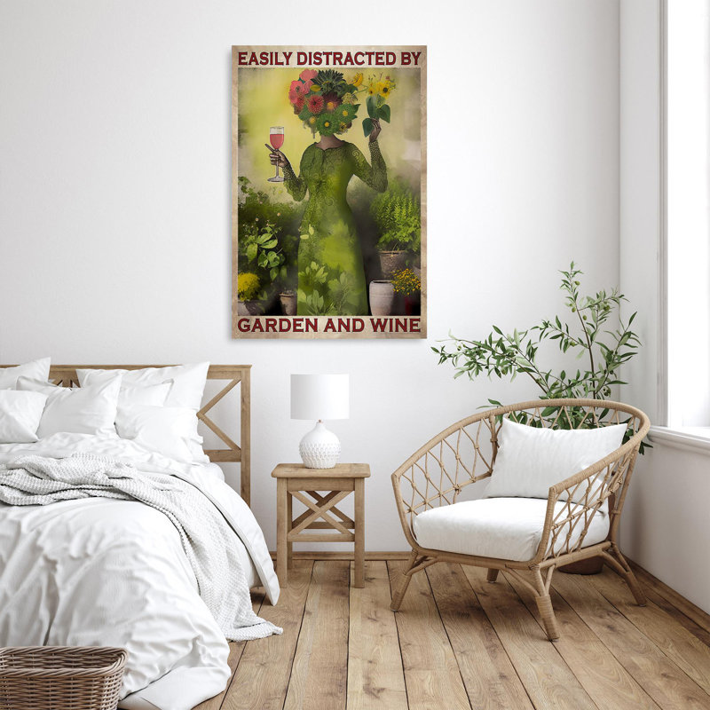 "Easy Facilement" par Garden And Wine - 1 pièce "Easy Facilement" par Garden And Wine, impression sur toile