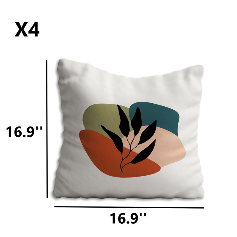 Ensemble de housse de coussin lavable et repassable 4 pièces