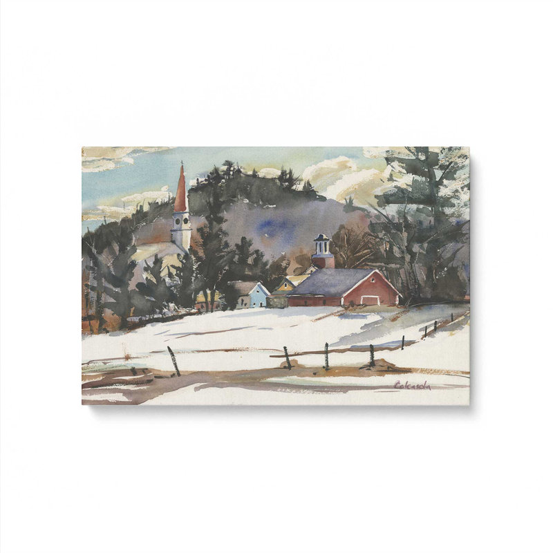 «Cumington Mass Winter» par Stephen Calcasola, reproduction d'art sur toile, H 24 po x l 32 po