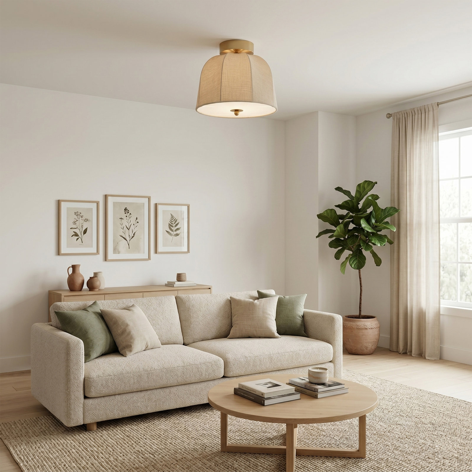 12" Single Light Flush Mount