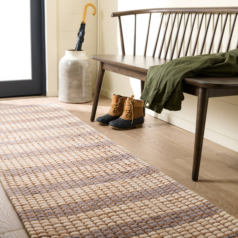 Martha Stewart Hand Tufted Jute/Sisal; Wool; Cotton Striped Indoor Rug, 2'-3" X 8'-0" Runner