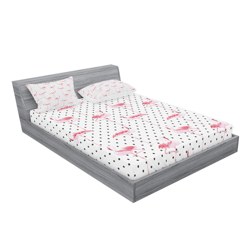 Microfiber Polka Dots Sheet Set, Full/Double Sheet Set + Fitted Sheet + Pillowcase