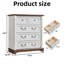 Commode 31,5 po de style campagnard avec 5 tiroirs et commode avec rangement