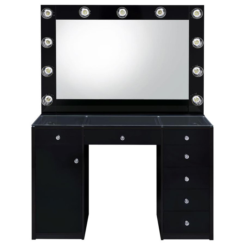 Ensemble de meuble-lavabo 7 tiroirs Bradelys, Noir