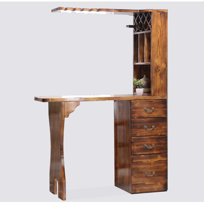 Modern Minimalist Pine Wooden Storage Cabinet And Bar Table