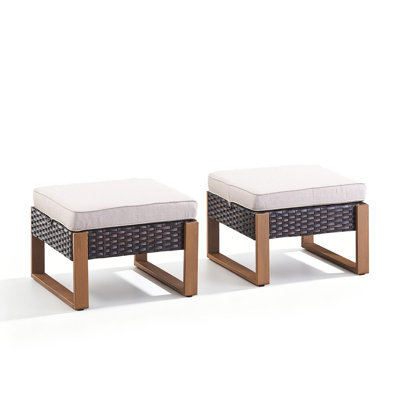 Allcot Polyethylene (PE) Wicker Outdoor Ottoman