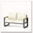 52 All-Weather Aluminum Patio Loveseat Sofa with Thick Beige Cushions-379206689