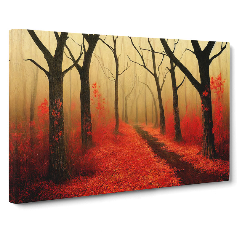 Stylish Autumn Forest - Wrapped Canvas