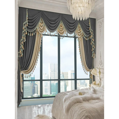 2pcs European-style Living Room Solid Color Palace Style Luxury Bedroom Thickened Velvet Simple European Color Matching Finished Products, Curtains And Valances Need To Be Purchased Separately