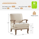 Amilio 28" W Polyester Armchair with Solid Wood Legs