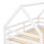 Lit simple au-dessus d'un lit superposé blanc, en forme de maison - Robuste et pratique-515293594