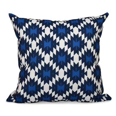 Happy Hippy Geometric Outdoor Reversible Throw Pillow