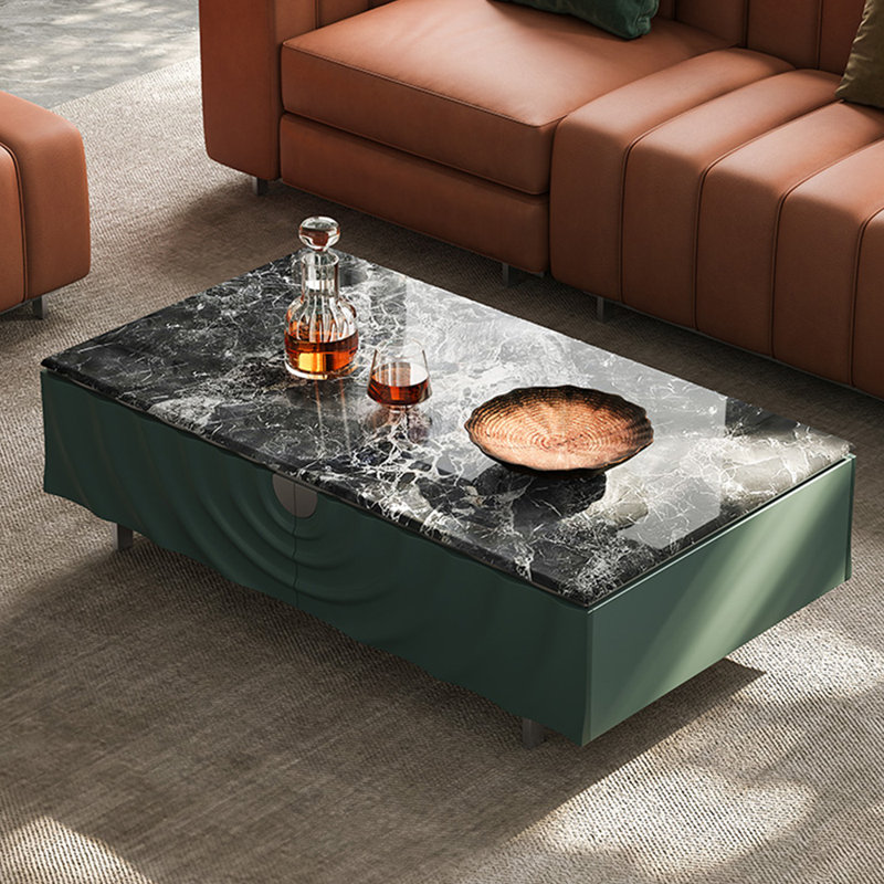 Table basse simple en marbre clair de style luxueux