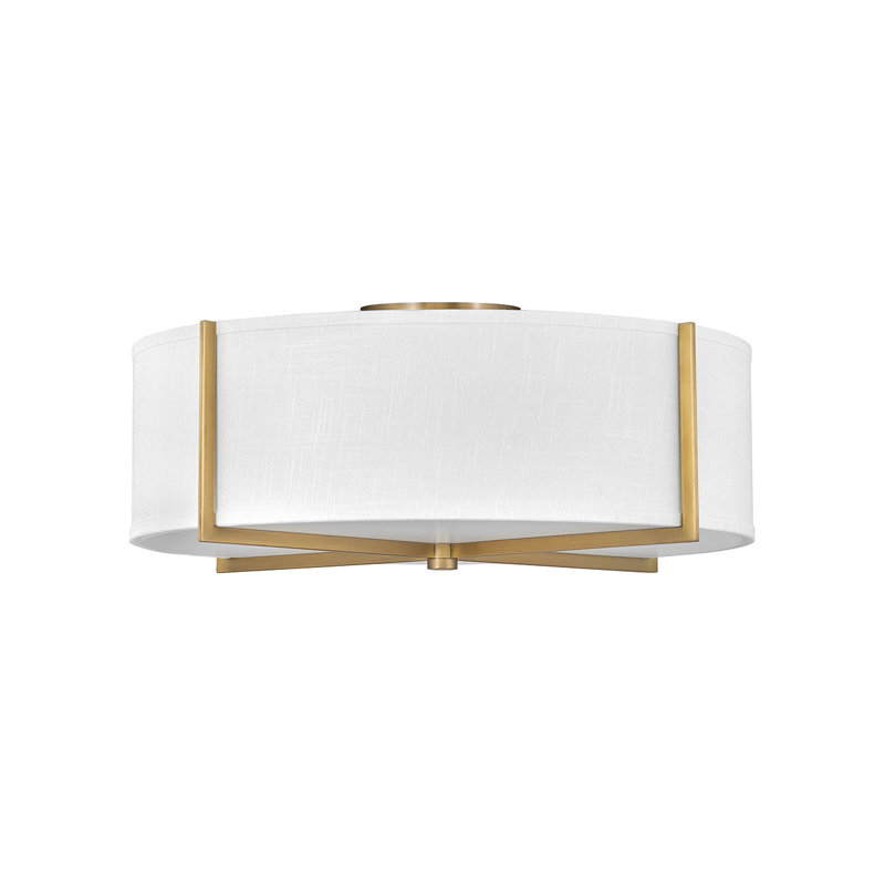 Plafonnier semi-encastré 25,5 po Axis, Blanc cassé, Laiton héritage