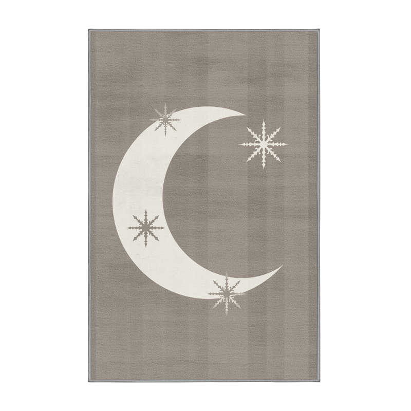 Soft Plush Feeney Halloween Modern & Contemporary Abstract Area Rug in Gray – Gray Binding, 2x4