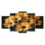 «Yellow Mums», impression d'art mural jaune et noir