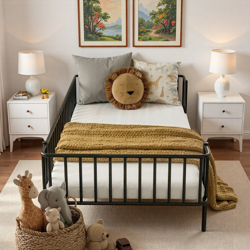Metal Daybed With Reinforced Slat Support And Sturdy Metal Construction, Twin, Black