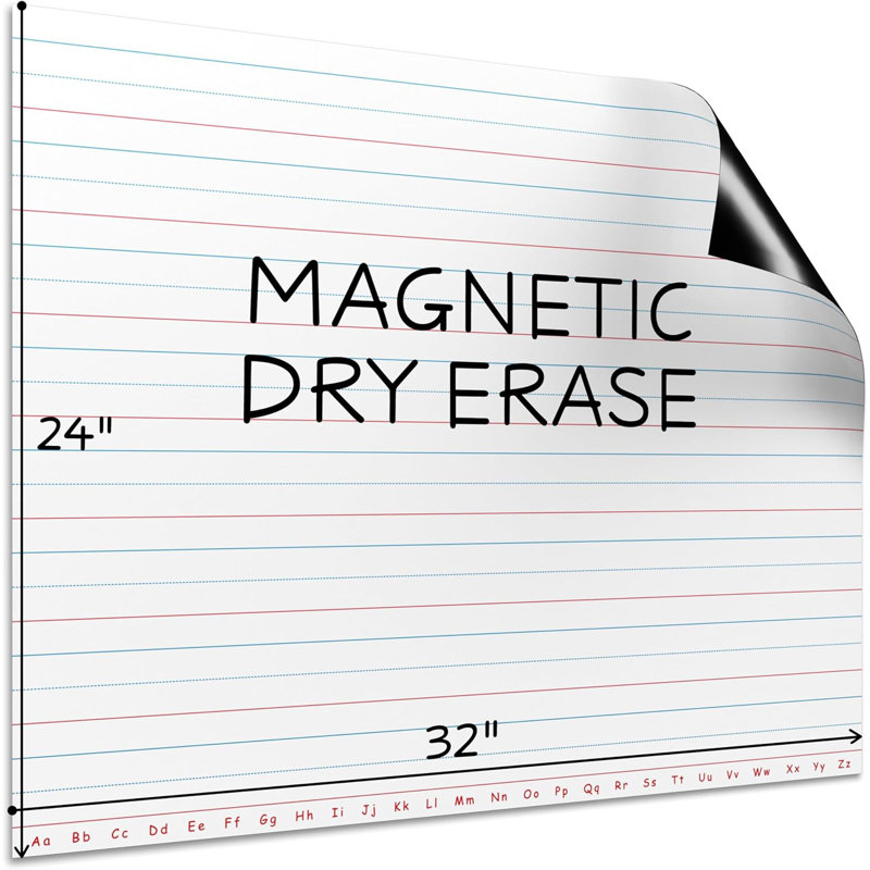 Scribbledo 30”X24” Large Magnetic Notebook Paper For Classroom Elementary Classroom Must Haves For Teachers Elementary Giant Dry Erase Magnetic Lined Paper For Whiteboard Third Fifth Grade Handwriting