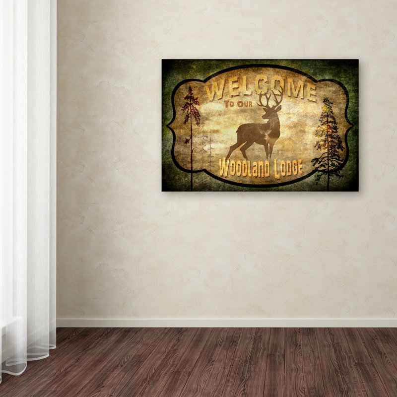 « welcome introduction cerf », impression sur toile tendue, H 12 po x l 19 po x P 2 po