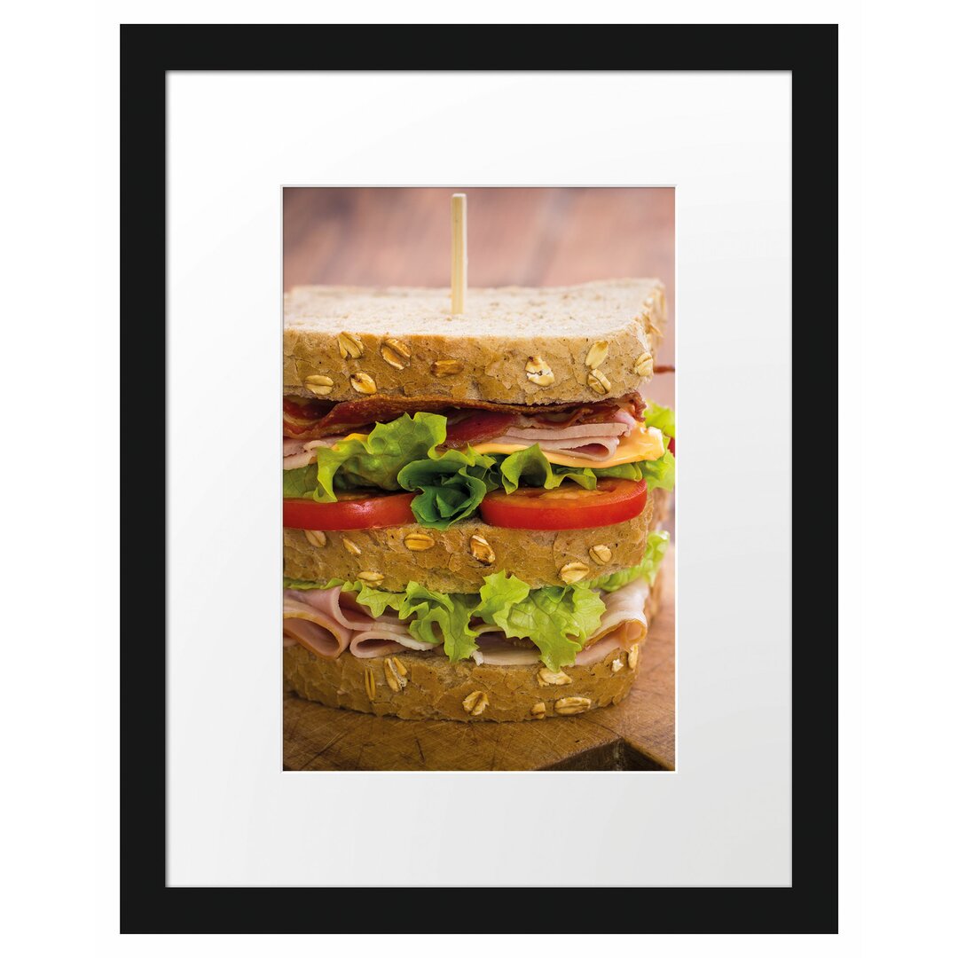 Gerahmtes Poster Doppeldecker Sandwich