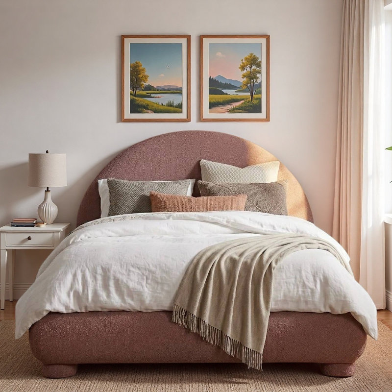 Lit plateforme Boucle, Full / Double, Russet Red