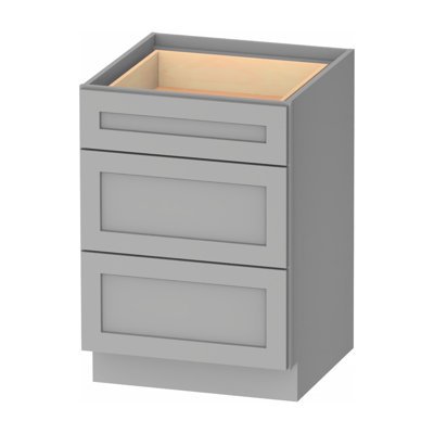 Meuble bas standard en contreplaqué gris Kindwood Eco Shaker, 61 cm (L) x 61 cm (P) x 88 cm (H), prêt à assembler