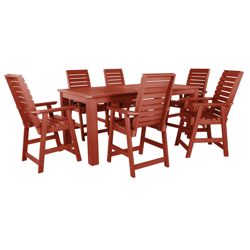 Ensemble de salle à manger rectangulaire pour 6 personnes Midwest, Blanc délavé, H 43,3 po x l 55,5 po x L 98,5 po