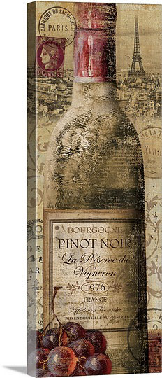 « ii » par veronique charron rétro European Wine, H 60 po x l 24 po x P 1,5 po, Toile