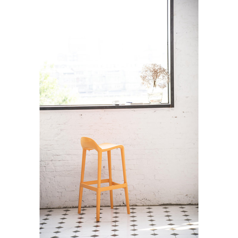 Tabouret à dossier bas Gardunio, ensemble de 2, Orange, Tabouret de bar (siège d’une hauteur de 30 po)