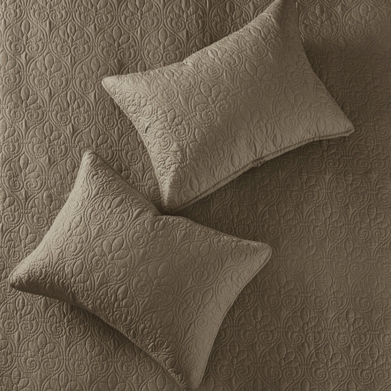 Grand couvre-lit réversible pour le confort surdimensionné avec un rembourrage en coton prélavé comprenant 2 taies décoratives lavables à la machine, un matelassage élégant pour améliorer le style de la chambre à coucher