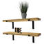 Lemieux Handcrafted Rustic Wooden Wall-Mounted Floating Shelves with Black L Brackets-884500562-884500570