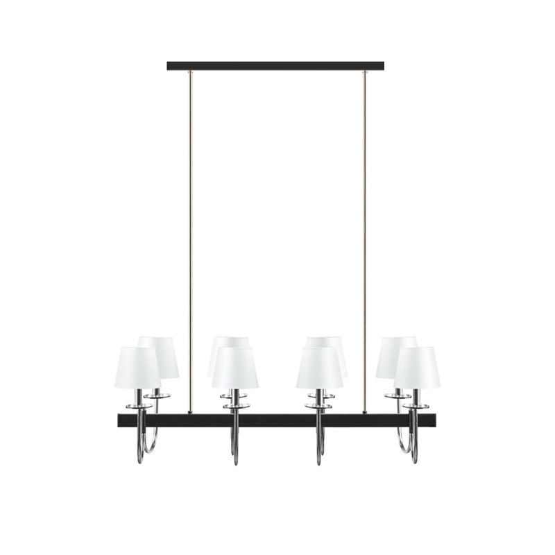 Lustre traditionnel 8 lumières avec abat-jour tambour