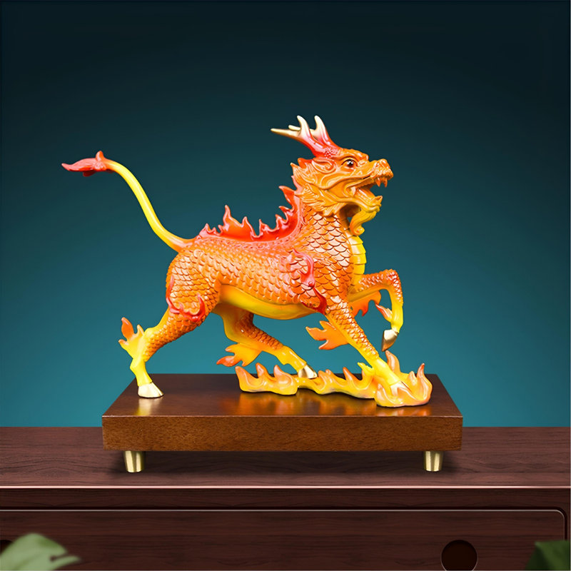 Statue vibrante en laiton Qilin