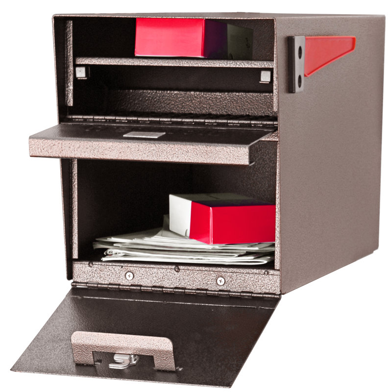 Locking Post Mounted Mailbox, Bronze