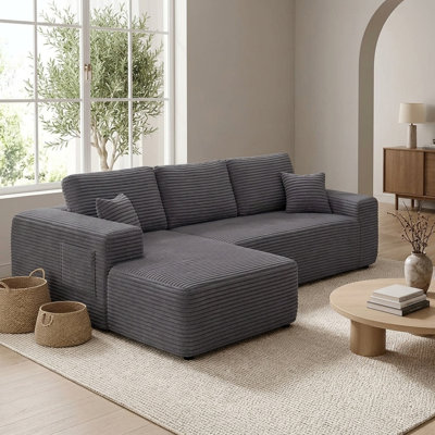 66.9" W Modern Cloud Modular Sectional Sofa with Left-Facing Chaise Side Pockets Plush Fabric and No Assembly